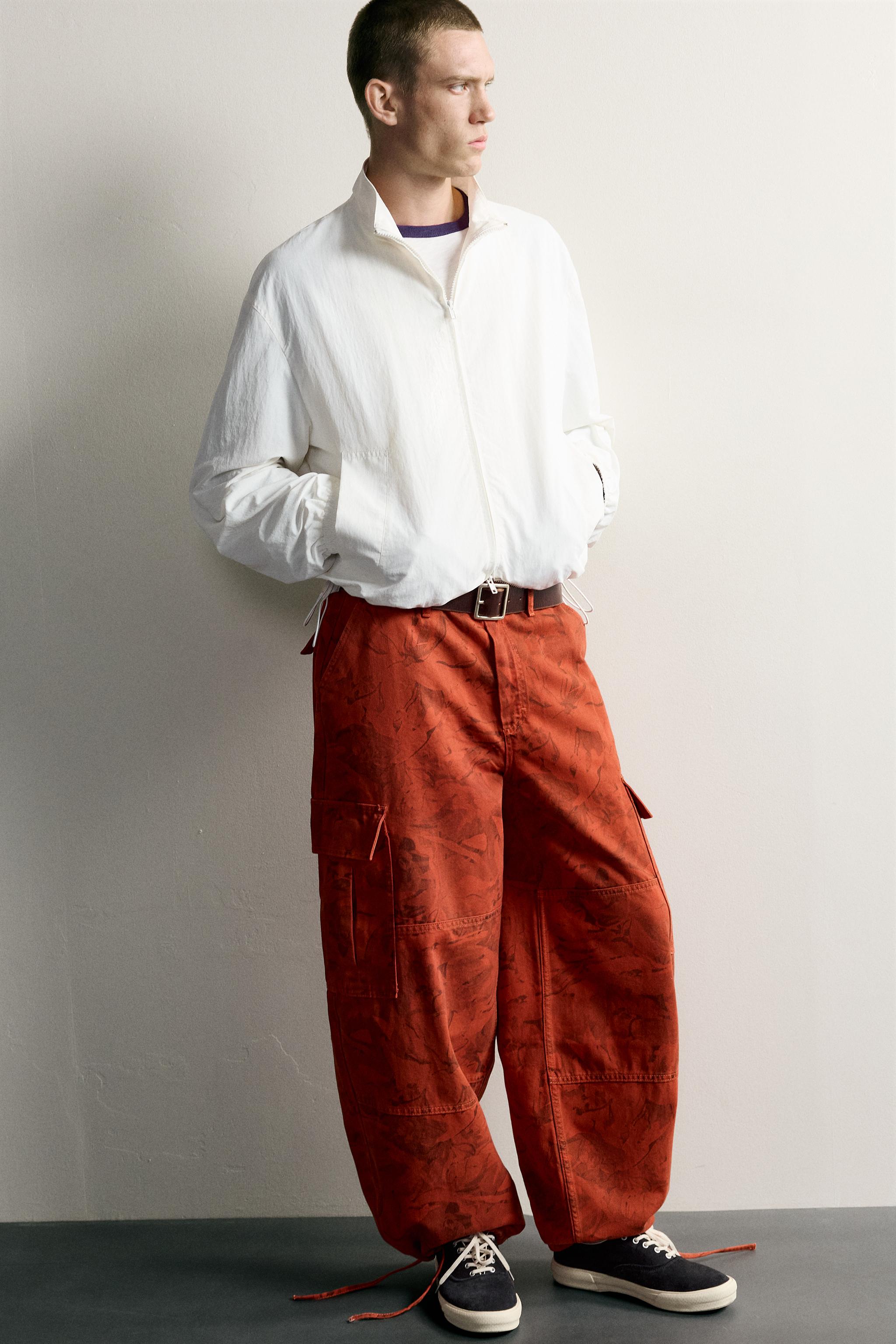 ABSTRACT-PRINT BALLOON-FIT CARGO PANTS